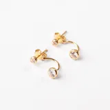 Aros de oro amarillo 18k con circonias engarzadas.