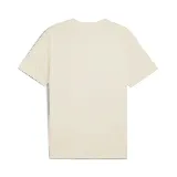 Remera color crema de corte clásico, con cuello redondo y logo de Puma bordado en el pecho.