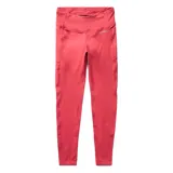 Calza larga de mujer color coral, marca Merrell, confeccionada en poliéster reciclado y spandex. Cuenta con protección UPF 50+, cintura alta, cordón interior, bolsillo interior oculto y dos bolsillos laterales en los muslos.