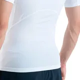 Remera deportiva blanca Under Armour HeatGear Armour de manga corta, corte ajustado y logo negro en el pecho.