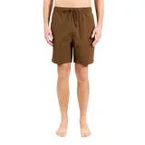 Short de baño marrón con cintura elástica ajustable con cordón.