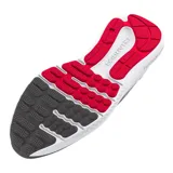 Championes Under Armour Charged Versurge, color gris y blanco con detalles en rojo.