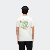 Remera blanca de algodón con estampado del planeta tierra y texto "Stance".