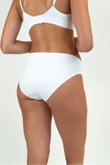 Pack de dos culottes blancos de algodón con textura acanalada.