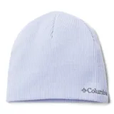 Gorro de lana unisex Columbia Whirlibird Watch Cap, color celeste con logo bordado en gris.