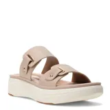 Sandalia de mujer Lady Confort color beige con plataforma blanca.