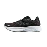 Championes Saucony Guide 16 negros con detalles en naranja y gris. Diseñados para running con amortiguación PWRRUN.