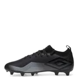 Championes de fútbol Umbro Vibe HG, color negro con detalles en gris.