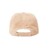 Gorro de béisbol color rosa claro de pana con logo bordado en blanco en el frente.