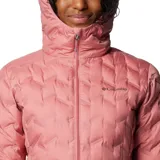 Campera Columbia Delta Ridge II para mujer, color azul marino, con capucha y cierre frontal. Cuenta con tecnología termorreflectante Omni-Heat™ y HeatSeal™ para mantener el calor, y Omni-Shield™ para repeler la humedad.