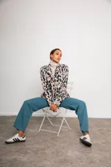 Tapado de lana con estampado de leopardo.