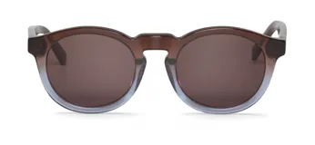Lentes de sol con montura de acetato en degradado marrón y gris, diseño unisex.