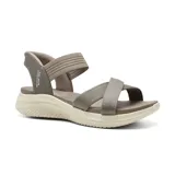 Sandalias Skechers Hands Free Slip-ins Ultra Flex 3.0 Never Better color marrón, con tiras elásticas cruzadas y plantilla acolchada Yoga Foam.