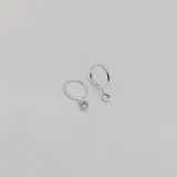 Aros argolla de plata 925 con dije colgante de circonia engarzada.