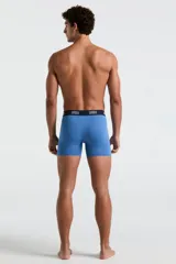 Boxer azul con cintura elástica negra con logo de la marca Penguin.