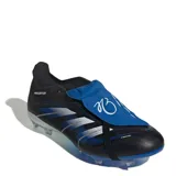 Championes de fútbol Adidas Predator League FT, color negro con detalles en azul y plateado.
