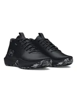 Championes de básquet Under Armour Lockdown 7, color negro, con logo de la marca en el lateral y suela con diseño de mármol.