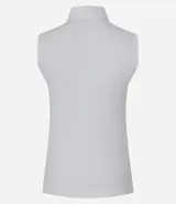 Musculosa blanca de viscosa con cuello polo y botones.