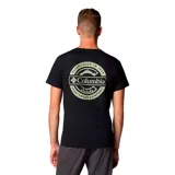 Remera negra de manga corta con cuello redondo y logo de Columbia estampado en el pecho. Confeccionada en algodón orgánico.