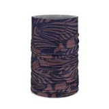 Cuello multifuncional Buff Coolnet Uv® con estampado abstracto en tonos marrones y azules.
