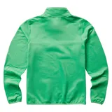 Buzo deportivo verde con cuello alto y cierre de cremallera corto.