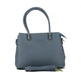 Cartera Darkness color gris con doble asa corta y correa larga desmontable.