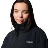 Campera de polar Columbia Sequoia Grove color negro, con cierre frontal, cuello alto y bolsillos laterales con cierre.