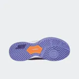 Championes Skechers Hands Free Slip-ins Relaxed Fit Viper Court Reload, color violeta con detalles en naranja y blanco. Diseñados para pickleball, con capellada de malla y material sintético, plantilla Arch Fit, amortiguación Ultra Flight y suela de caucho Goodyear.