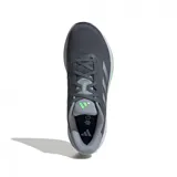 Championes Adidas Response grises con detalles plateados y suela blanca con detalles en verde.