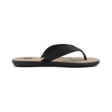 Ojotas Cartago Aspen Thong Ad para hombre, de estilo casual, con base color beige y tiras negras con logo de la marca en el lateral.