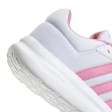 Championes Adidas Lite Racer 4.0 de mujer, color blanco con detalles en rosa, capellada de malla y tecnología Cloudfoam en la entresuela.