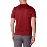 Remera deportiva Columbia Hike Crew color borgoña, de corte clásico y manga corta, con logo estampado en el pecho. Confeccionada en poliéster con tecnología Omni-Wick para absorción de la humedad y control de olores.