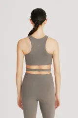 Calza larga de lycra negra de tiro alto y cintura doble.