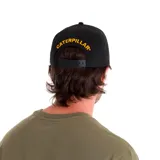 Gorra color ocre con parche frontal con el logo de Caterpillar y la leyenda "A Tractor Co. Since 1925". Tiene visera curva y correa ajustable en la parte posterior.
