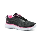Championes deportivos American Sport Dallas, color gris oscuro con detalles en celeste y suela blanca.