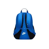 Mochila Nike Sportswear Hayward Futura 2.0 color azul con logo blanco estampado. Tiene un compartimento principal grande y espalda acolchada con malla.