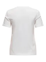 Camiseta blanca de corte clásico con estampado rojo de un plato de pasta y la frase "Pasta la vista baby" y "La dolce vita al dente".
