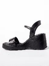 Sandalias de cuero marrón con plataforma de 7 cm con estampado de piel de serpiente.