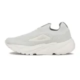 Championes Fila Calzini de mujer, color gris claro con detalles en azul y rojo. Diseño slip-on de tejido knit con logo de la marca en el empeine y lateral exterior.