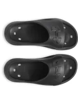 Sandalia Under Armour Locker V, color negro, con logo en relieve en la tira superior.