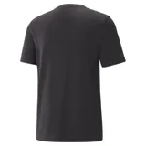 Remera negra de algodón con cuello redondo y manga corta. Estampado frontal con diseño de una ola enmarcada y logo de Puma.
