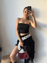 Top bandeau blanco de lycra.