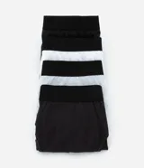 Kit de cinco calzoncillos slip de algodón con elástico aparente en la cintura.