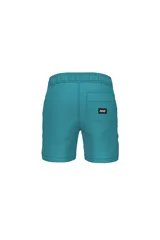 Short de baño negro con cintura elastizada y cordón ajustable. Estampado lateral con damero blanco y logo de la marca en blanco.