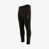 Pantalón largo negro, con logo en la parte superior y corte ajustado.