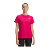 Remera deportiva Under Armour Tech Rib color fucsia, de corte holgado y tejido texturizado con logo estampado en el pecho.