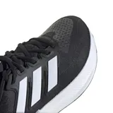 Championes Adidas Ultrabounce 5 negros con detalles en blanco, ideales para running.