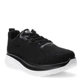 Championes negros de tela con suela blanca y cordones negros.