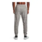 Pantalón de jogging Under Armour Rival Terry para hombre, color azul marino, con logo bordado en blanco en la pierna izquierda y cordón de ajuste blanco en la cintura.