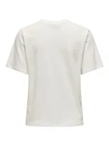 Remera blanca de corte recto y mangas cortas, con estampa fotográfica de una calle y la frase "The Streets of Love".